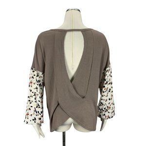 White Birch Large Top Open Back Brown T19653XL Stretch Sexy